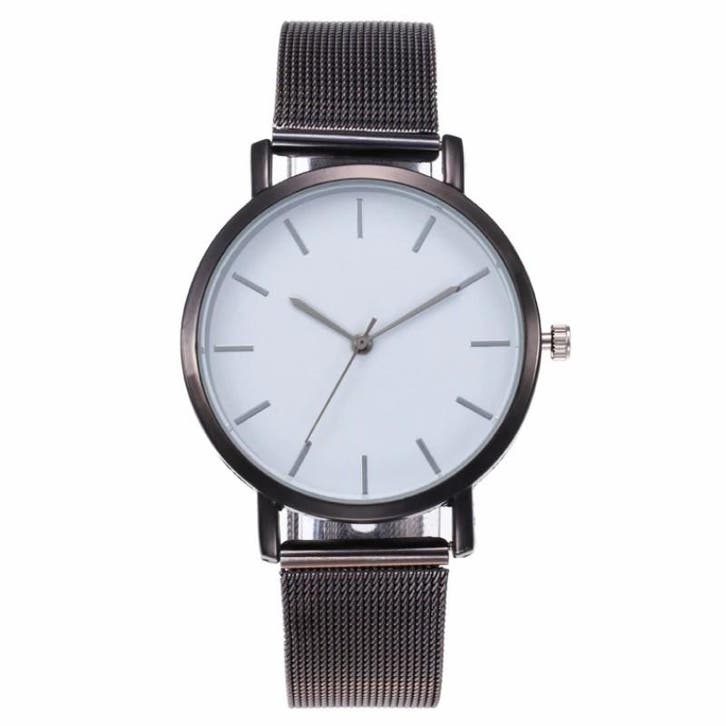 Fako - Horloge - Mesh - Vintage - Staal - Ø 40mm - Zwart/Wit, Handtassen en Accessoires, Horloges | Dames, Verzenden