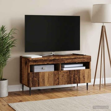 vidaXL LED tv-meubel HAARLEM 81 x 35 x 43 cm Oud hout, Verzenden