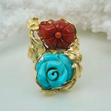 Koraal - Zilver - Ring - CORALLO MEDITERRANEO