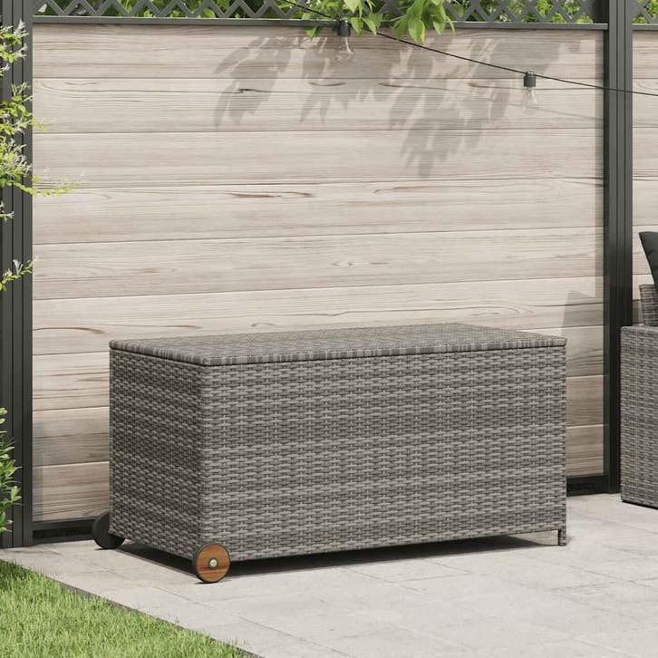 vidaXL Tuinbox 120x65x61 cm poly rattan lichtgrijs, Tuin en Terras, Bergingen en Tuinkasten, Nieuw, Verzenden