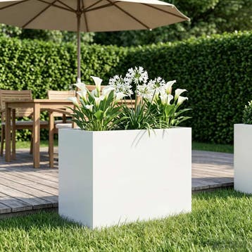 vidaXL Plantenbak Wit 50 x 40 x 50 cm Koudgewalst staal, Verzenden