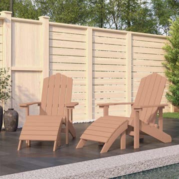 vidaXL Tuinstoelen 2 st Adirondack met voetensteunen HDPE, Verzenden