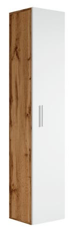 Badkamerkast Pluto 30 x 30 x 150 cm Eiken Wit Kolomkast, Verzenden