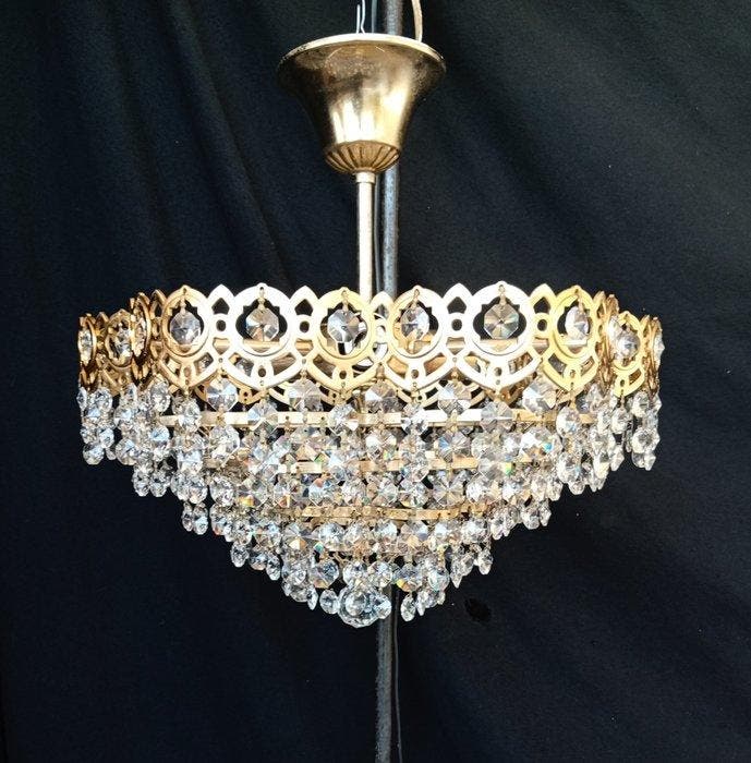 Lustre - Cristal, Laiton, Antiquités & Art, Curiosités & Brocante