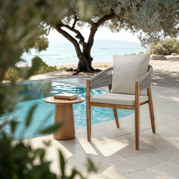 Tuinstoel Manacor, ropedesign - greige, Set van 2, Verzenden, Nieuw