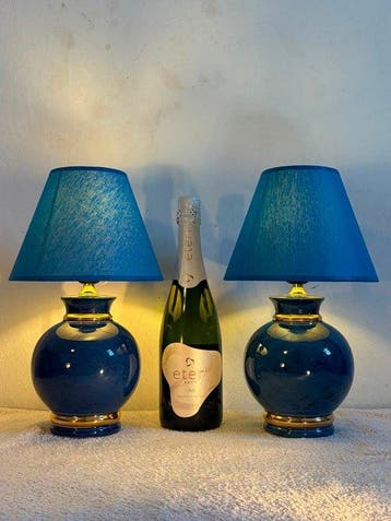 Tafellamp (2) - Keramiek, Verguld