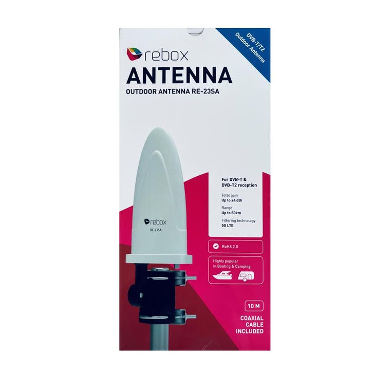 Rebox RE-23SA DVB-T(2) Sharkfin buitenantenne, Audio, Tv en Foto, Schotelantennes, Nieuw, Ophalen of Verzenden
