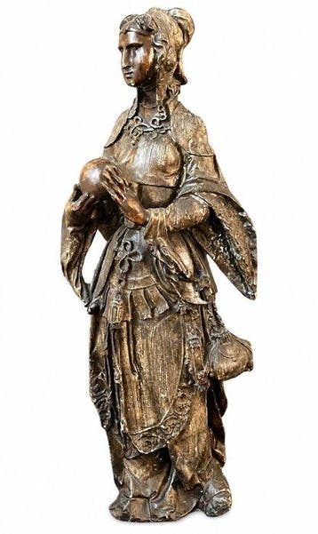 sculptuur, Vrouw in renaissance kledij - 61 cm - Gips