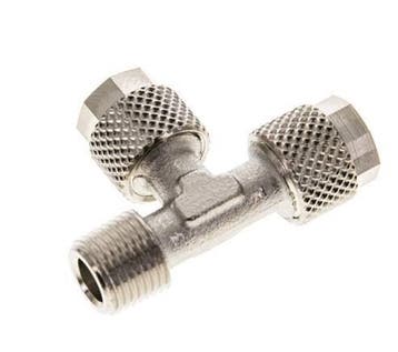 6x4 & R1/8'' Vernikkeld Messing T-Opsteekkoppeling, Verzenden