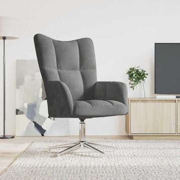 vidaXL Relaxstoel fluweel donkergrijs, Verzenden