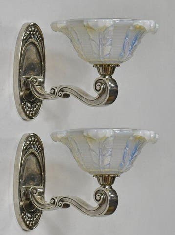 EZAN (Ets. Jean Gauthier) - a pair of opalescent French art