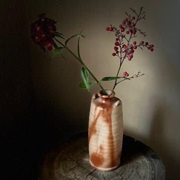 Vaas - Keramiek - Japan - Bizen Hidasuki Twin-Eared