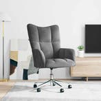 vidaXL Relaxstoel fluweel donkergrijs, Verzenden