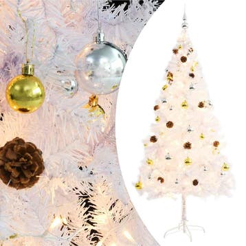 vidaXL Kunstkerstboom met verlichting en kerstballen 180 cm, Verzenden