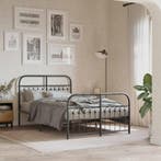 vidaXL Bedframe met hoofd- en voeteneinde metaal zwart, Verzenden