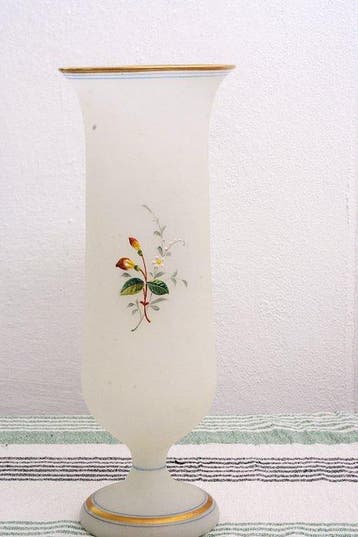 Vase - Opaline - verre opalin décoré