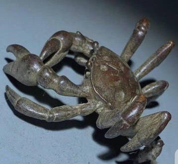 Decoratief ornament - Koperen krab-ornament