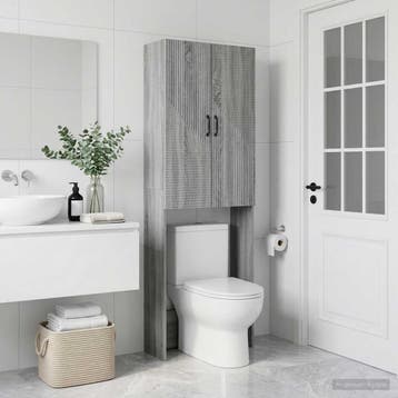 vidaXL Toiletkast HAARLEM Grijs Sonoma 66 x 25,5 x 190 cm, Verzenden, Nieuw