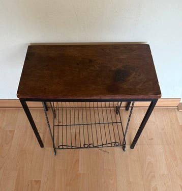Tijdschriftenhouder - Metaal, Hout