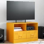 vidaXL Tv-meubel 67x39x44 cm staal mosterdgeel, Verzenden, Nieuw