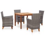 vidaXL 5-delige Eethoek poly rattan en massief acaciahout, Verzenden, Nieuw