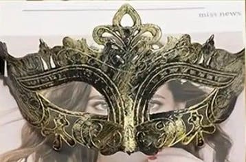 Venetiaans masker Goud Fantasieontwerp per stuk, Nieuw