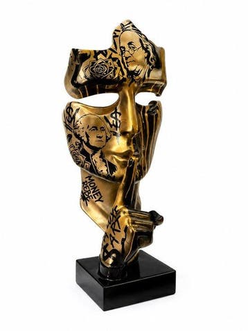 Daluxe Art - 1999 • XXL Pop Art Face – Money Rebel – 100 cm