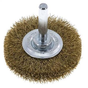 Brosse ronde 50x10 mm 6 mm Arbre Fil de laiton 0.2 mm Ondulé, Verzenden