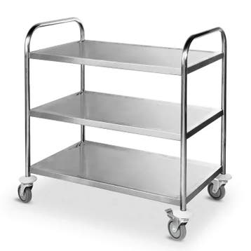 Serveerwagen | RVS | 3 Niveaus (830x510) | Wielen (Geremd), Verzenden, Nieuw in verpakking