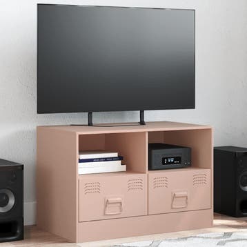 vidaXL Tv-meubel 67x39x44 cm staal roze, Verzenden
