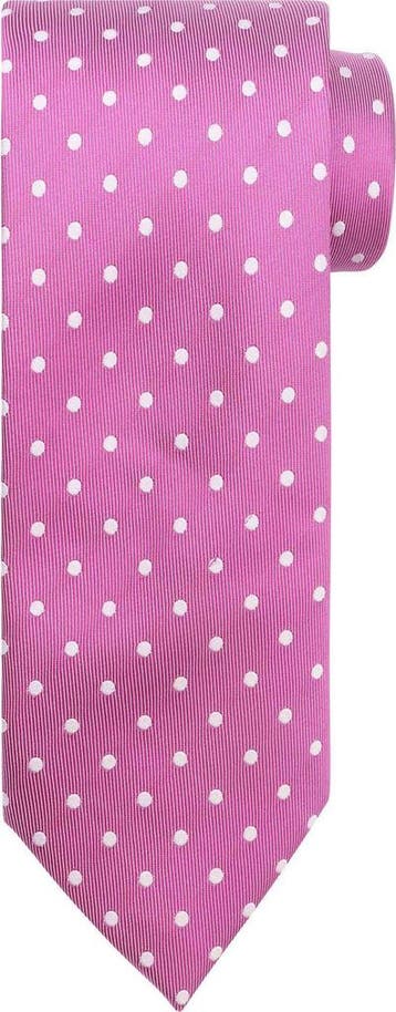Suitable Zijde Stropdas Stippen Magenta maat  Heren, Verzenden