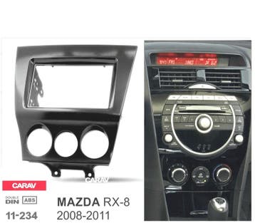 Facade Autoradio 2 Din Noir Brillant Pour Mazda Rx-8 08-11, Verzenden