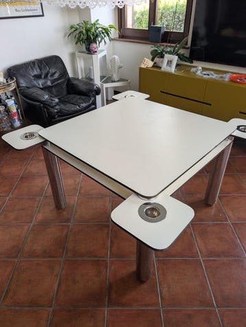 Zanotta - Joe Colombo - Speeltafel - Roestvrij staal,
