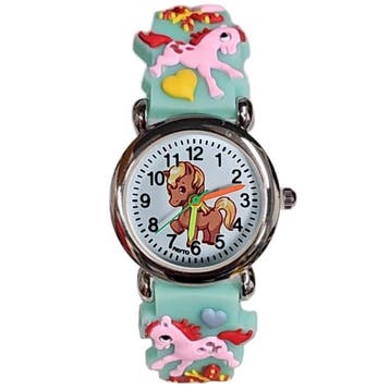 Fako - Kinderhorloge - 3D - Eenhoorn Bubbles – Mintgroen, Verzenden, Nieuw