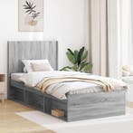 vidaXL Bedframe met opbergruimte en hoofdbord Grijs Sonoma, Verzenden, Nieuw