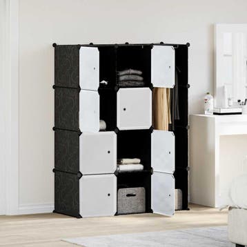 vidaXL Kast met 9 vakken modulair 109x36,5x143 cm zwart en, Huis en Inrichting, Verzenden, Nieuw