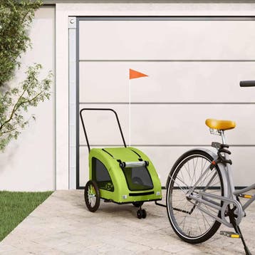 vidaXL Hondenfietstrailer oxford stof en ijzer groen, Verzenden