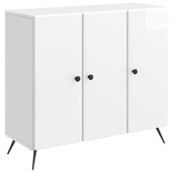 vidaXL Dressoir Hoogglans Wit 89 x 34,5 x 80 cm Bewerkt hout, Verzenden, Nieuw