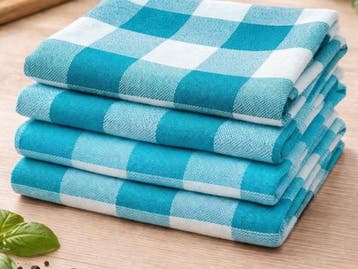 Veiling - 80x Keuken Theedoek - Blauw - 100% katoen, Nieuw