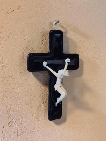 Crucifix - Muranoglas - 2025 - Glazen kruis voor aan de muur