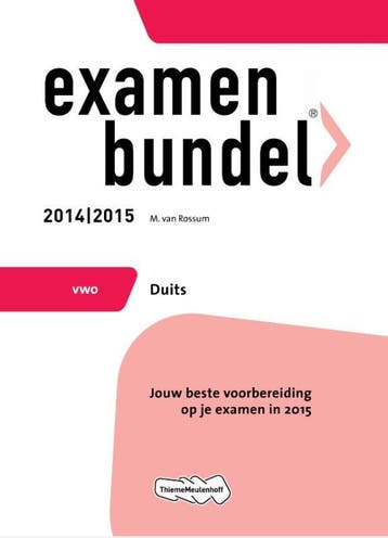 Duits / Vwo 2014/2015 / Examenbundel 9789006080773, Verzenden, Gelezen, M. van Rossum