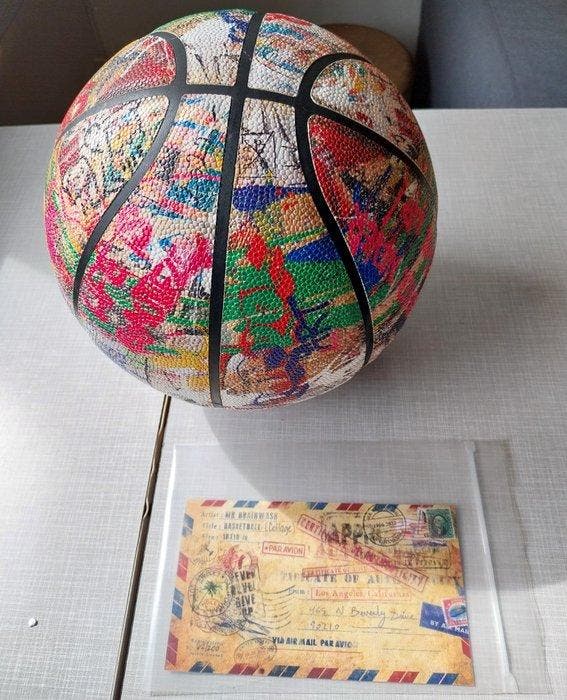Mr Brainwash (1966) - MBW Basketball (Collage), Antiquités & Art, Art | Peinture | Moderne