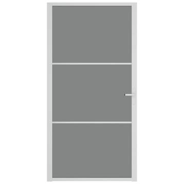 vidaXL Binnendeur 102,5x201,5 cm ESG-glas en aluminium wit, Verzenden