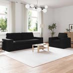vidaXL bank / zetelstel 2 pcs Zwart 222 x 80 x 82 cm Stof, Huis en Inrichting, Verzenden, Nieuw