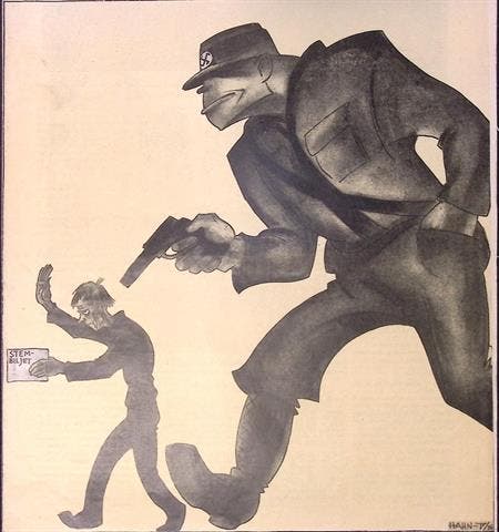 Spotprent over verkiezingen in Duitsland (lijst optie), Antiek en Kunst, Kunst | Litho's en Zeefdrukken, Verzenden