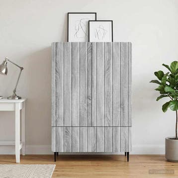 vidaXL Dressoir met lade Grijs sonoma 66 x 34,5 x 97 cm, Verzenden, Nieuw