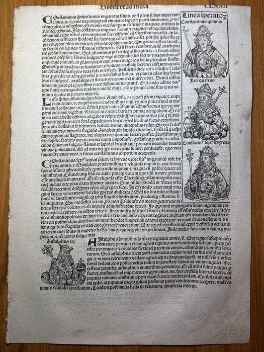Hartmann Schedel / Verlag Koberger Nürnberg - 2 Blätter, Antiek en Kunst, Antiek | Boeken en Manuscripten