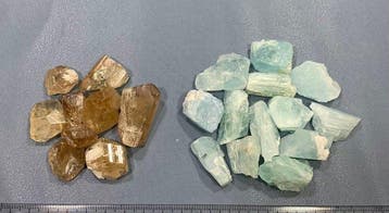 Sans prix de réserve – Topaze et Aigue-marine, cristal brun