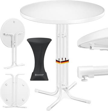 Statafel - Bartafel - Partytafel - 70 cm- Wit - KESSER®, Caravans en Kamperen, Verzenden, Nieuw