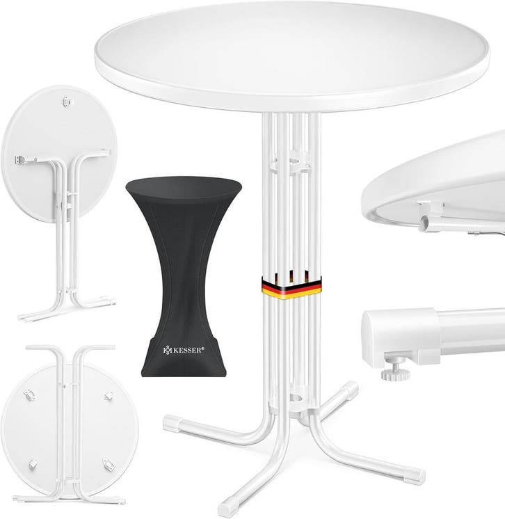 Statafel - Bartafel - Partytafel - 70 cm- Wit - KESSER®, Caravanes & Camping, Meubles de camping, Envoi